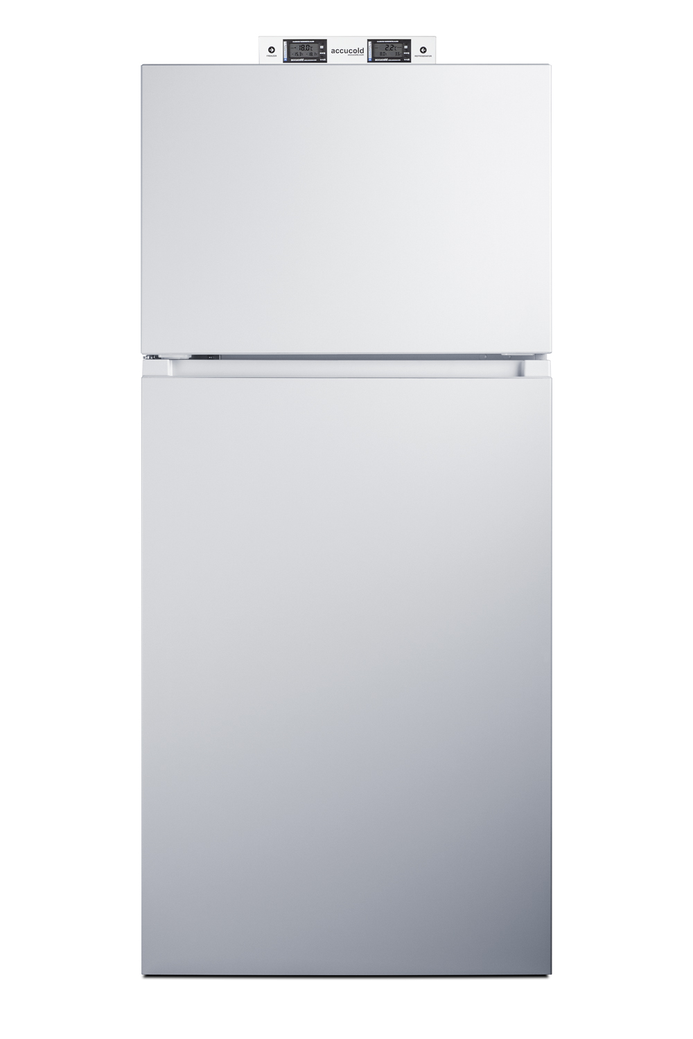 18 cu.ft. break room refrigerator-freezer in white with NIST calibrated alarm/thermometers